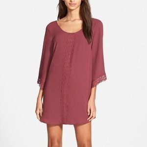 ASTR Dusty Rose Chiffon Mini Shift Dress Women’s Size Medium